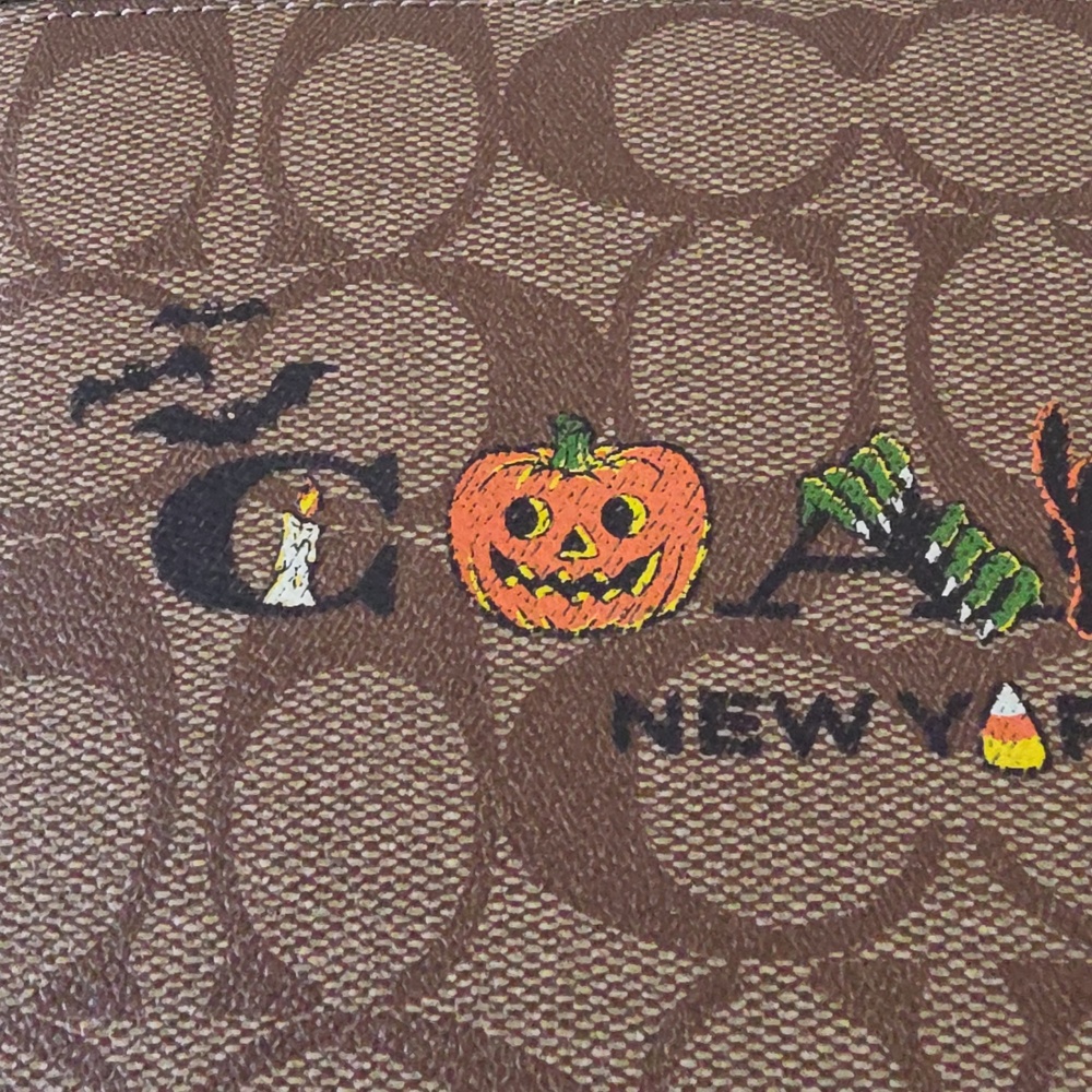 NWT Coach Signature Halloween Large Corner Zip Wristlet/Wallet ๐ค๐๐ป๐งน๐โโฌ๐ฆ๐งก - Picture 3 of 16